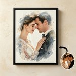 Personalised Watercolor Wedding Photo Canvas Prints with Text Bedroom Decor Wedding Anniversary Gift for Couples Newlyweds