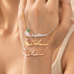 Personalised Dainty Golf Club Birthstone Sterling Silver Necklace with Name Birthday Anniversary Gift for Women Golf Lovers