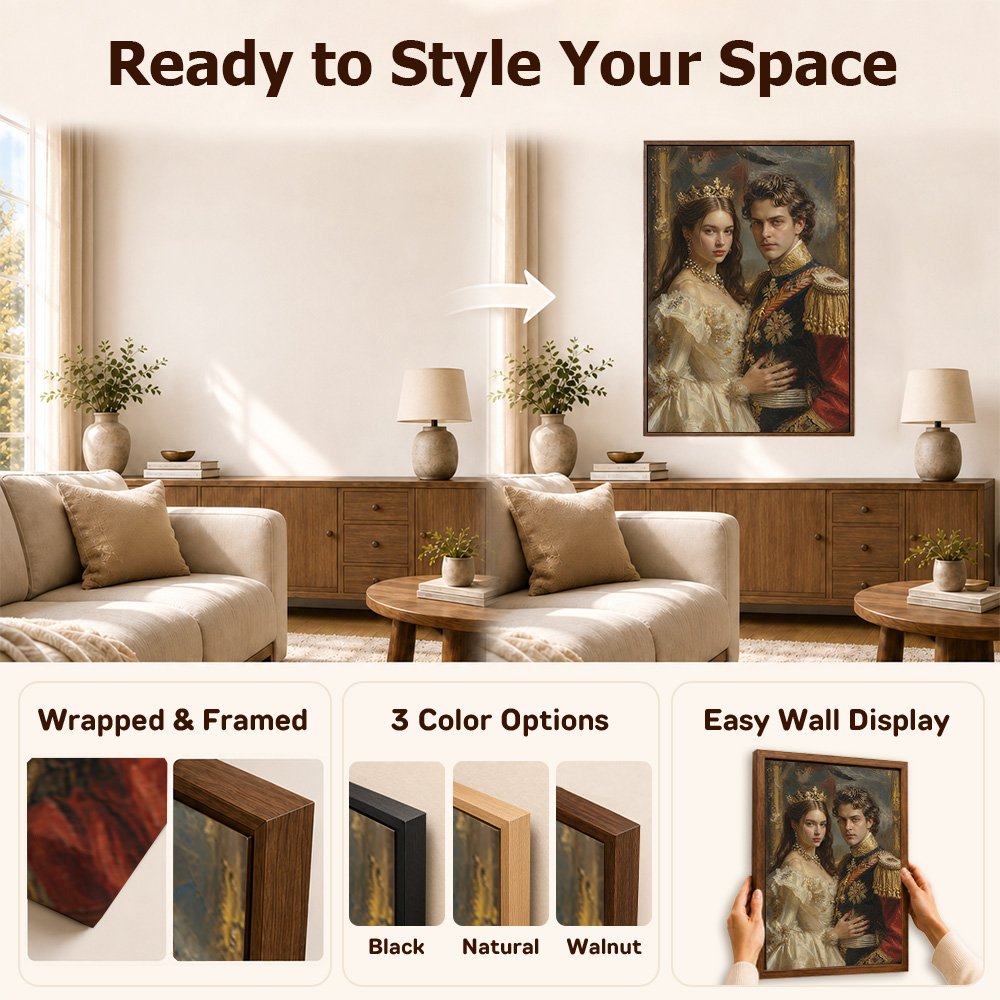 Personalized Renaissance Oil Painting Style Photo Canvas Prints Home Decor Ship from USA Wedding Anniversary Gift for Couple 10