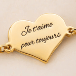 Bracelet en perles heishi coquillage personnalisé avec photo thermo-réactive et texte gravé - Cadeau d'anniversaire pour femmes et filles