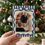 Carte de vœux personnalisée avec photo sur le thème de Noël, nœud papillon, texte et titre – Cadeau de Noël pour les amis et la famille