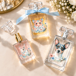 Personalized Watercolor Floral Pet Photo Durable 1-3 oz Glass Perfume Bottle with Name Travel Atomizer Birthday Gift for Pet Owners Lovers 4