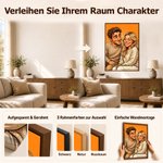 Personalisierte Karikatur Leinwand nach Foto | mit Wunschtext | Kunstdruck | Wohndeko | Geburtstag & Einweihung Geschenk für Paare, Familie & Freunde 13