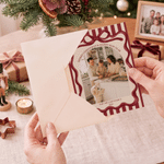 Carte de vœux personnalisée avec photo sur le thème de Noël, nœud papillon, texte et titre – Cadeau de Noël pour les amis et la famille