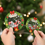 Personlig 3D-shaker-design: julkrans, julstrumpa, snö – magnetisk kylskåpsmagnet i akryl med namn – heminredning och julklapp till familj och vänner
