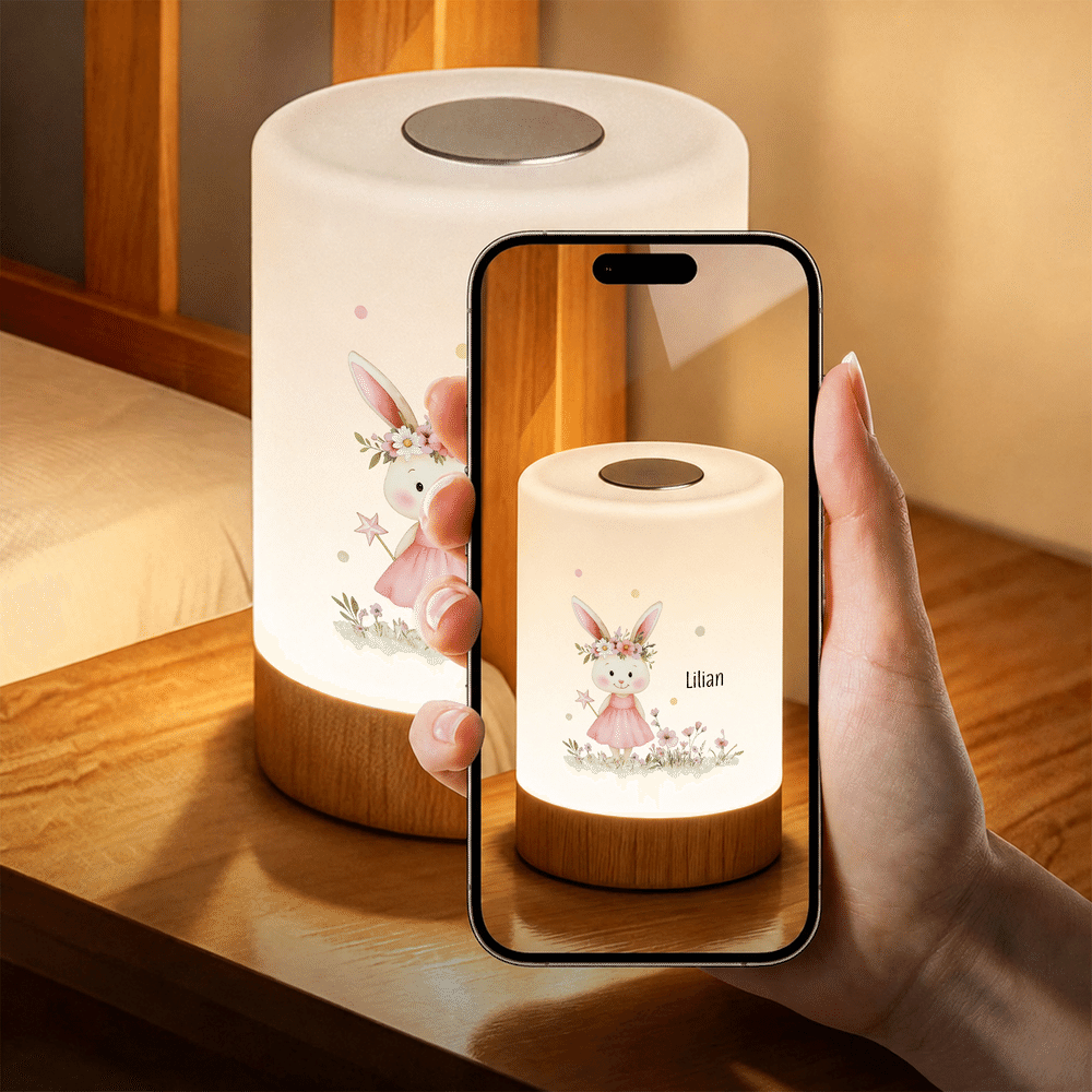 Personalized Adorable Watercolor Forest Animal Dimmable Touch Night Light with Name and Remote Control Baby Shower Birthday Gift for Newborns Toddlers 6