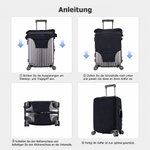 Personalisierte Comic-Foto Kofferschutzhülle mit Namen | Elastische Kofferhülle für 45–81 cm Höhe | Reise Geschenk für Weltenbummler, Paare & Familien