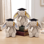 Juguete de peluche en forma de conejo con nombre bordado, con un bonito diseño de birrete de graduación, ideal como regalo para la fiesta de graduación de los recién graduados 2