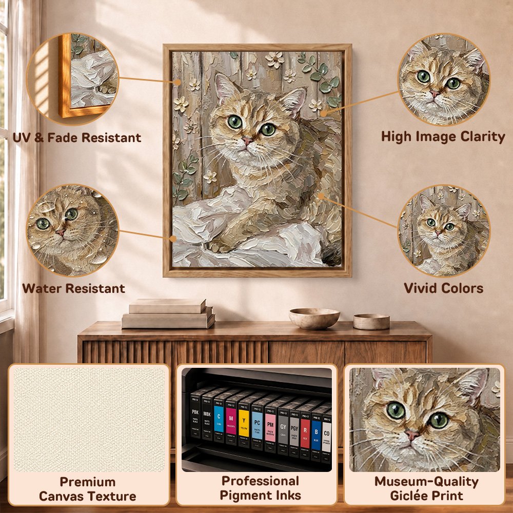 Personalized Floral Wooden Wall Spatula Oil Painting Style Pet Photo Canvas Prints with Text Home Decor Birthday Gift for Pet Owners 11