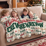 Personalised Christmas Crew Theme Snowflake Soft Throw Blanket with Name Home Decor Christmas Gift for Kids Family