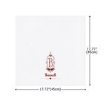 Personalised Retro Frame Bow Initial 100% Cotton Christmas Napkin with Name Table Decoration Holiday Christmas Gift for Family Kids