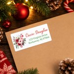 Personalized Watercolor Christmas Theme Return Address Labels with Name and Address Daily Use Christmas Gift for Family Friends 3