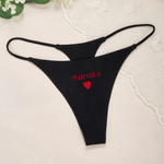 Personalized Romantic Embroidery Heart Name Thong Lingerie Underwear honeymoon Valentine's Day Anniversary Gift for Women