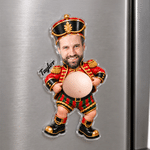 Personalized Funny Christmas Character Photo Soft Belly Acrylic Fridge Magnet with Name Christmas Housewarming Gift for Family Friends