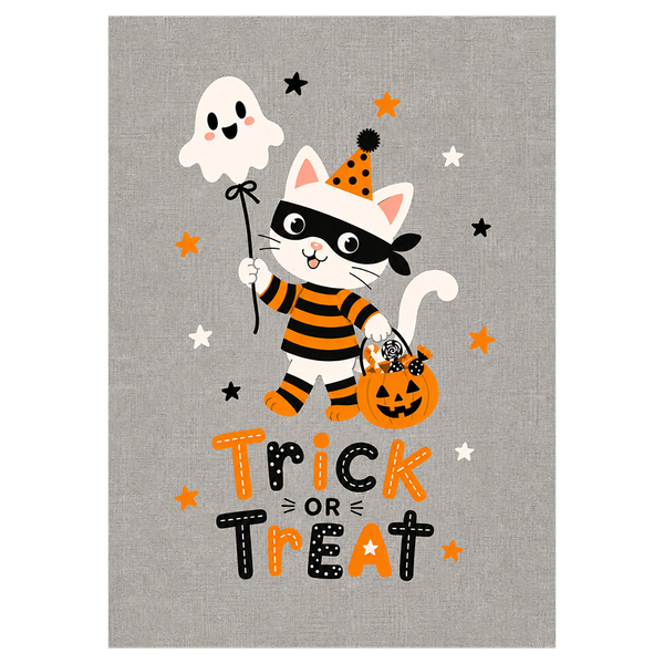 Happy Haunting Trick-Or-Treat Cat Halloween Ecard