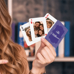 Jeu de cartes à jouer personnalisées aux rayures vintage multicolores avec texte « Réunion de famille » – Cadeau de mariage pour un couple de jeunes mariés et la famille