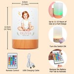 Personalized Watercolor Style Kid Photo Dimmable Touch Remote Control Night Light with Name and Text Nursery Decor Birthday Baby Shower Gift for Kids 9