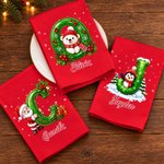 Personalised Reindeer Nutcracker Santa Initial 100% Cotton Napkins with Name Festive Table Decor Christmas Gift for Family Friend