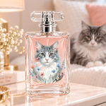 Personalized Watercolor Floral Pet Photo Durable 1-3 oz Glass Perfume Bottle with Name Travel Atomizer Birthday Gift for Pet Owners Lovers 3