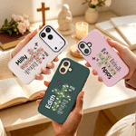 Personalised Birth Flower Cross Phone Case with Name for iPhone Samsung Anniversary Birthday Gift for Friend Family Christian