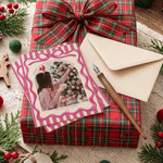 Carte de vœux personnalisée avec photo sur le thème de Noël, nœud papillon, texte et titre – Cadeau de Noël pour les amis et la famille