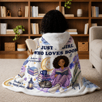 Personalized Birth Flower Reading Themed Photo Soft Throw Hooded Blanket with Name Book Club Birthday Christmas Gift for Bookworms Readers Friends