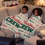 Personalised Christmas Crew Theme Snowflake Soft Throw Blanket with Name Home Decor Christmas Gift for Kids Family