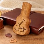 Personalized Engraved Monogram Letter Pattern Wooden Guitar Pick Holder Case with Name  Music Accessories Birthday Gift for Guitar Player