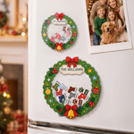 Personlig 3D-shaker-design: julkrans, julstrumpa, snö – magnetisk kylskåpsmagnet i akryl med namn – heminredning och julklapp till familj och vänner