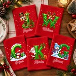 Personalised Reindeer Nutcracker Santa Initial 100% Cotton Napkins with Name Festive Table Decor Christmas Gift for Family Friend