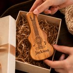 Personalized Engraved Monogram Letter Pattern Wooden Guitar Pick Holder Case with Name  Music Accessories Birthday Gift for Guitar Player
