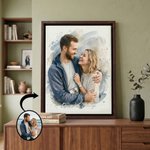 Personalised Watercolor Wedding Photo Canvas Prints with Text Bedroom Decor Wedding Anniversary Gift for Couples Newlyweds