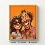 Personalisierte Karikatur Leinwand nach Foto | mit Wunschtext | Kunstdruck | Wohndeko | Geburtstag & Einweihung Geschenk für Paare, Familie & Freunde 7