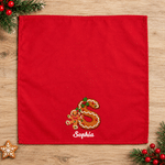Personalised Santa Claus Snowman Gingerbread Man Initial 100% Cotton Christmas Napkin with Name Table Decor Christmas Gift for Kids Family Friends