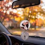 Personalized Heaven Wings Photo Car Hanging Ornament with Nickname Loss of Loved Ones Sympathy Memorial Gift for Family Mom Dad