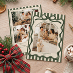 Carte de vœux personnalisée avec photo sur le thème de Noël, nœud papillon, texte et titre – Cadeau de Noël pour les amis et la famille