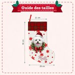 Chaussette de Noël personnalisée avec photo d'animal et nom - Motif flocon de neige - Cadeau Noël pour amoureux des animaux et famille
