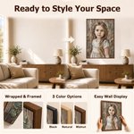 Stampe su tela personalizzate con ritratti in stile pittura a olio, realizzati con spatole da cucina in legno e motivi floreali, con testo; decorazioni per la casa; spedizione dagli Stati Uniti; regalo di compleanno per familiari e amici