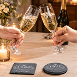 Personalized Vintage Year Champagne Glass with Name Age and Coaster Birthday Anniversary Christmas Gift for Woman Sister Mom Grandma 4
