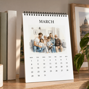 Calendario personalizado con 13 fotos en acuarela para 2027 y 2028, lleno de significado, con el apellido de la familia; regalo de Navidad, Año Nuevo o cumpleaños para un recién nacido, familiares o amigos