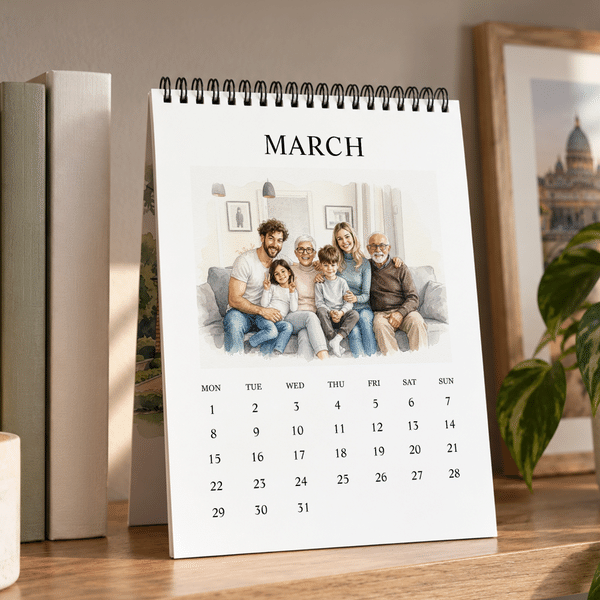 Personalized 13 Watercolor Photos 2027 2028 Meaningful Calendar with Family Surname Christmas New Year Birthday Gift for Newborn Family Friend