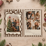 Carte de vœux personnalisée avec photo sur le thème de Noël, nœud papillon, texte et titre – Cadeau de Noël pour les amis et la famille
