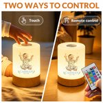 Personalized Watercolor Style Kid Photo Dimmable Touch Remote Control Night Light with Name and Text Nursery Decor Birthday Baby Shower Gift for Kids 7