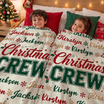 Personalised Christmas Crew Theme Snowflake Soft Throw Blanket with Name Home Decor Christmas Gift for Kids Family