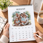 Personalized 13 Watercolor Photos 2027 2028 Meaningful Calendar with Family Surname Christmas New Year Birthday Gift for Newborn Family Friend 6