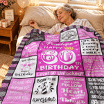 Personalized Birthday Milestone Motivational Quote Soft Throw Blanket with Name Home Decor Birthday Gift for Bestie Mom Grandmother