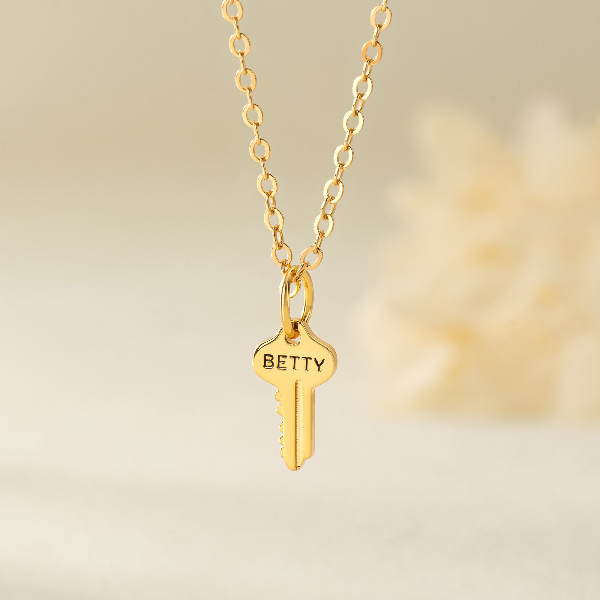Personalized Dainty Key Sterling Silver Necklace with Engraved Name Christmas Birthday Anniversary Gift for Women Girlfriends Wives
