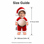 Personalized Funny Christmas Character Photo Soft Belly Acrylic Fridge Magnet with Name Christmas Housewarming Gift for Family Friends
