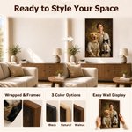 Personalized Oil Painting Style Pet and Owner Matching Outfit Photo Canvas Prints with Text Home Decor Birthday Gift for Pet Owners