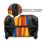 Personalisierte Comic-Foto Kofferschutzhülle mit Namen | Elastische Kofferhülle für 45–81 cm Höhe | Reise Geschenk für Weltenbummler, Paare & Familien